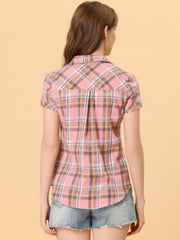 Button Down Cotton Classic Western Plaid Shirt
