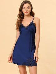 Satin Pajama Cami Dress Sleepwear Spaghetti Strap Lounge Nightgown