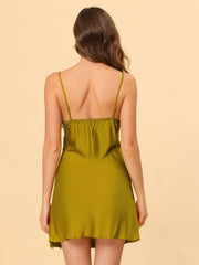Satin Pajama Cami Dress Sleepwear Spaghetti Strap Lounge Nightgown