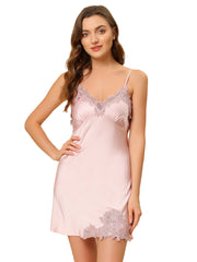 Satin Pajama Cami Dress Sleepwear Spaghetti Strap Lounge Nightgown