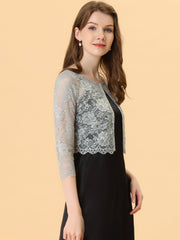 Elegant Sheer Floral Lace Cropped Bolero Shrug