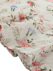 Floral A-line Smocked Waist Tiered Ruffled Chiffon Mini Dress