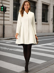Single Breasted Long Sleeve Mid-Long Winter A Line Pea Coat