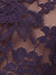 Floral Lace Tie Front Ruffled Hem Sheer Crop Bolero Shrug