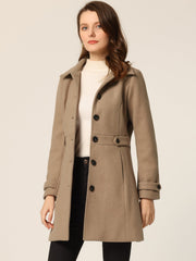 Winter Classic Outwear Overcoat with Pockets Single Breasted Coat