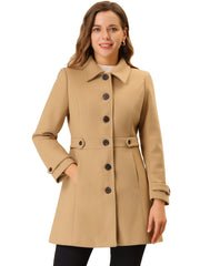 Winter Classic Outwear Overcoat with Pockets Single Breasted Coat