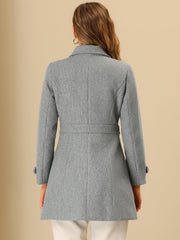 Winter Classic Outwear Overcoat with Pockets Single Breasted Coat