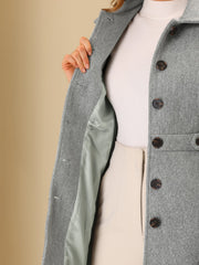 Winter Classic Outwear Overcoat with Pockets Single Breasted Coat