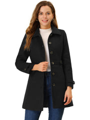 Winter Classic Outwear Overcoat with Pockets Single Breasted Coat