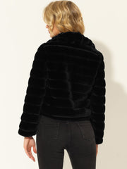 Fluffy Collar Warm Winter Cropped Faux Fur Coat