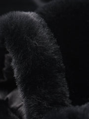Fluffy Collar Warm Winter Cropped Faux Fur Coat