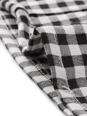 Plaid Blouse Puff Sleeve Ruffle Peter Pan Collar Shirt Top