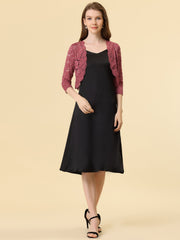 Sheer Floral Elegant 3/4 Sleeve Lace Shrug
