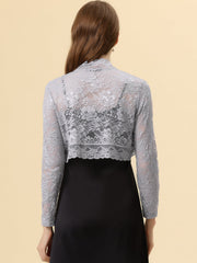 Elegant Sheer Floral Lace Cropped Bolero Shrugs
