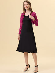 Elegant Sheer Floral Lace Cropped Bolero Shrugs