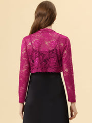 Elegant Sheer Floral Lace Cropped Bolero Shrugs