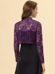 Elegant Sheer Floral Lace Cropped Bolero Shrugs