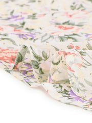 Floral Smocked Elastic Waist Knee Length Ruffle Tiered Skirt