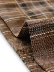 Plaid Elastic Waist Casual Work Office Long Pants