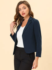 Open Front Office Work Business Crop Suit Blazer Jacket