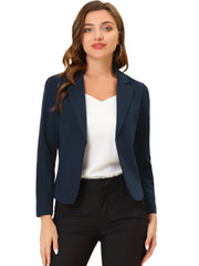 Open Front Office Work Business Crop Suit Blazer Jacket