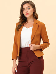 Open Front Office Work Business Crop Suit Blazer Jacket