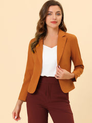 Open Front Office Work Business Crop Suit Blazer Jacket