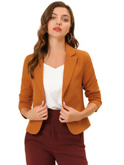 Open Front Office Work Business Crop Suit Blazer Jacket