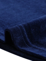 Velvet T-Shirt V Neck Short Sleeve Tee Tops