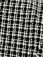 Plaid Tweed Long Sleeve Open Front Work Office Cropped Jacket Blazer