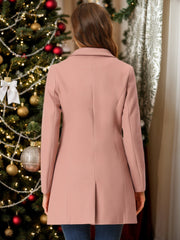 Notched Lapel Single Breasted Outwear Winter Pea Coat