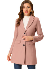 Notched Lapel Single Breasted Outwear Winter Pea Coat