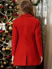 Notched Lapel Single Breasted Outwear Winter Pea Coat
