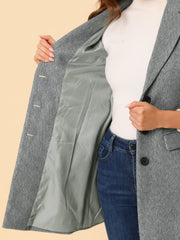 Notched Lapel Single Breasted Outwear Winter Pea Coat