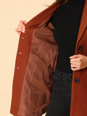 Notched Lapel Single Breasted Outwear Winter Pea Coat