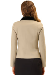 Collar Single Breasted Button Down Cropped Pea Coat
