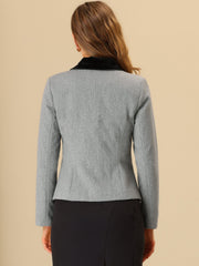 Collar Single Breasted Button Down Cropped Pea Coat