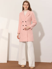Notched Lapel Double Breasted Outwear Winter Long Coat