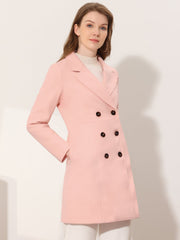 Notched Lapel Double Breasted Outwear Winter Long Coat