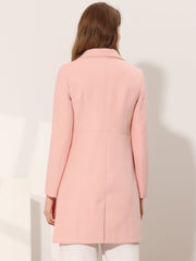 Notched Lapel Double Breasted Outwear Winter Long Coat