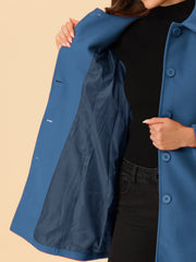 Peter Pan Collar Single Breasted Winter Outwear Buttoned Long Coat