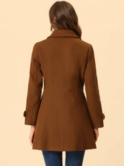 Peter Pan Collar Single Breasted Winter Outwear Buttoned Long Coat