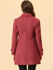 Peter Pan Collar Single Breasted Winter Outwear Buttoned Long Coat