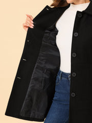 Peter Pan Collar Single Breasted Winter Outwear Buttoned Long Coat