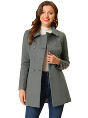 Peter Pan Collar Double Breasted Winter Long Trench Pea Coat