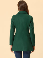 Peter Pan Collar Double Breasted Long Trench Pea Coat