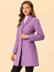 Single Breasted Notched Lapel Outerwear Winter Coats