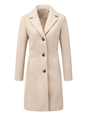 Single Breasted Notched Lapel Outerwear Winter Coats