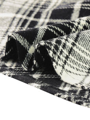 Plaid Tartan Vintage Elastic Waist Knee Length A-Line Skirt