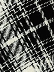 Plaid Tartan Vintage Elastic Waist Knee Length A-Line Skirt